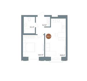 1-к квартира, вторичка, 36м2, 17/18 этаж