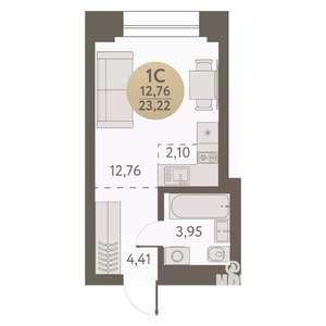 Студия квартира, вторичка, 23м2, 21/31 этаж