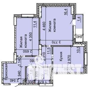 2-к квартира, строящийся дом, 55м2, 16/16 этаж