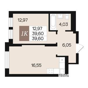 1-к квартира, вторичка, 40м2, 3/10 этаж