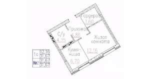 1-к квартира, вторичка, 32м2, 1/24 этаж
