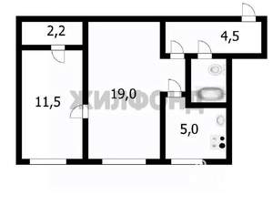 2-к квартира, вторичка, 45м2, 1/5 этаж