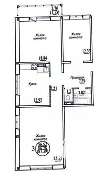 3-к квартира, вторичка, 87м2, 4/10 этаж