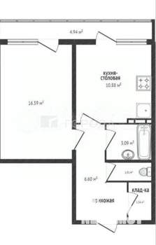 1-к квартира, вторичка, 42м2, 12/18 этаж