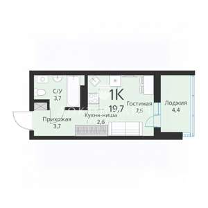 Студия квартира, сданный дом, 20м2, 3/15 этаж