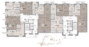 2-к квартира, вторичка, 49м2, 6/25 этаж