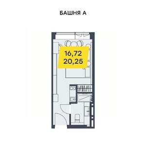 Студия квартира, вторичка, 20м2, 14/29 этаж