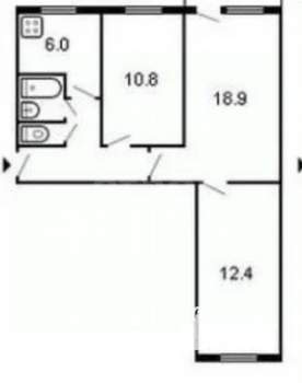 3-к квартира, вторичка, 58м2, 1/3 этаж