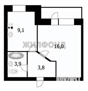 1-к квартира, вторичка, 33м2, 4/6 этаж