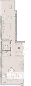 2-к квартира, вторичка, 81м2, 3/25 этаж