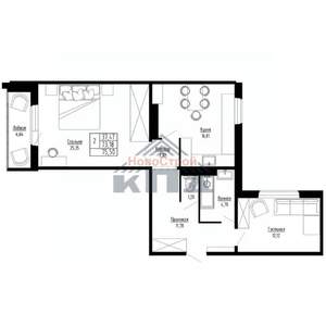 2-к квартира, вторичка, 76м2, 1/15 этаж