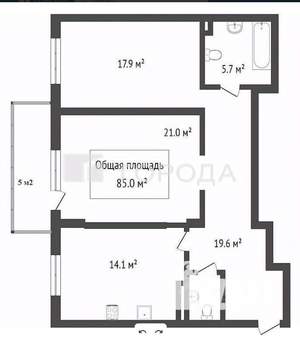 2-к квартира, вторичка, 80м2, 14/17 этаж