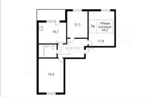 3-к квартира, вторичка, 68м2, 4/5 этаж