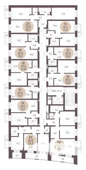 2-к квартира, вторичка, 73м2, 3/7 этаж