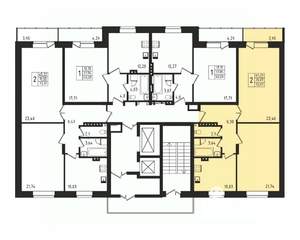2-к квартира, строящийся дом, 70м2, 2/17 этаж