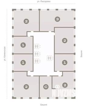 2-к квартира, вторичка, 85м2, 13/30 этаж