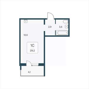 Студия квартира, вторичка, 29м2, 12/17 этаж