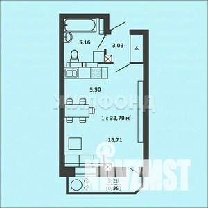 3-к квартира, вторичка, 74м2, 6/22 этаж