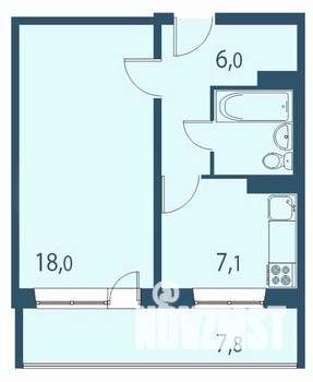 1-к квартира, строящийся дом, 39м2, 16/17 этаж