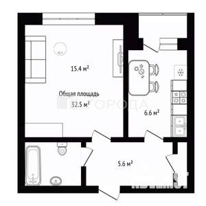 1-к квартира, вторичка, 33м2, 2/9 этаж