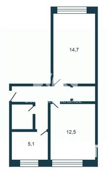 2-к квартира, вторичка, 44м2, 1/5 этаж