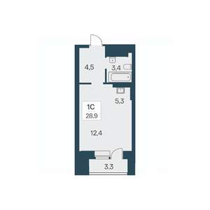 Студия квартира, строящийся дом, 29м2, 11/30 этаж