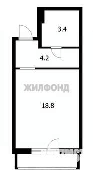 1-к квартира, вторичка, 26м2, 2/18 этаж