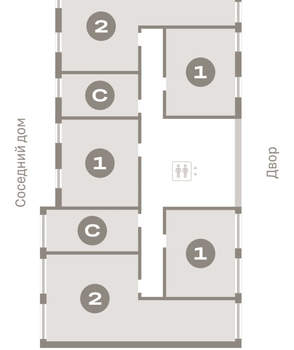2-к квартира, вторичка, 64м2, 4/23 этаж