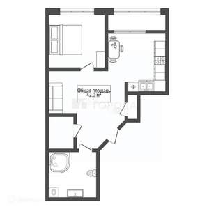 2-к квартира, вторичка, 39м2, 25/26 этаж