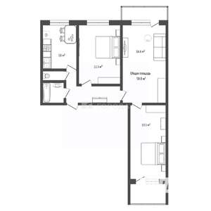 3-к квартира, вторичка, 58м2, 7/9 этаж