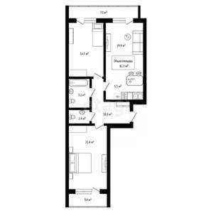 3-к квартира, вторичка, 82м2, 10/14 этаж