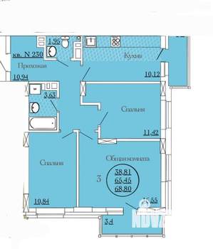 4-к квартира, вторичка, 69м2, 19/20 этаж