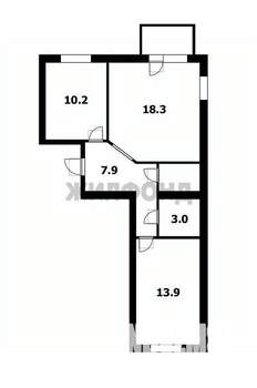 2-к квартира, вторичка, 55м2, 4/5 этаж
