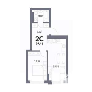 2-к квартира, вторичка, 39м2, 21/30 этаж