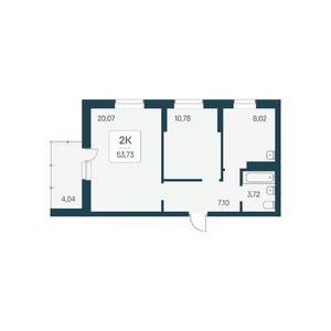 2-к квартира, вторичка, 54м2, 12/24 этаж