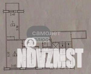 3-к квартира, вторичка, 60м2, 1/9 этаж