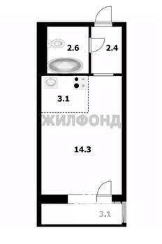 Студия квартира, вторичка, 22м2, 6/17 этаж