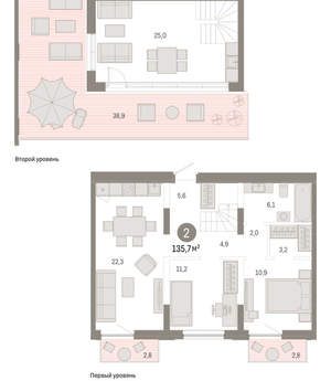 2-к квартира, вторичка, 136м2, 8/17 этаж