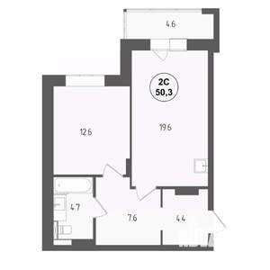 2-к квартира, вторичка, 50м2, 5/18 этаж