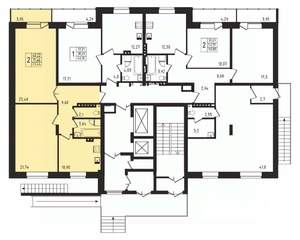 2-к квартира, строящийся дом, 71м2, 1/17 этаж