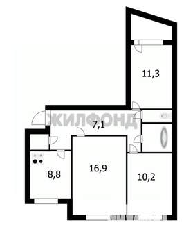 3-к квартира, вторичка, 63м2, 9/9 этаж