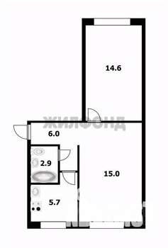 2-к квартира, вторичка, 42м2, 1/5 этаж