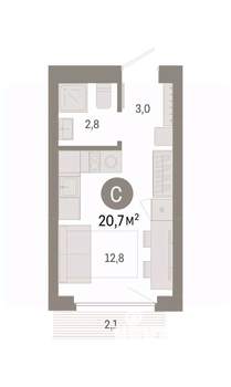 Студия квартира, вторичка, 21м2, 5/9 этаж