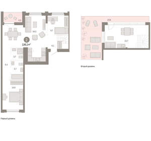 2-к квартира, вторичка, 136м2, 8/17 этаж