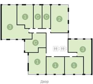 1-к квартира, вторичка, 69м2, 3/18 этаж