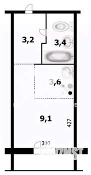 Студия квартира, вторичка, 20м2, 9/17 этаж
