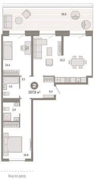 2-к квартира, вторичка, 76м2, 3/17 этаж