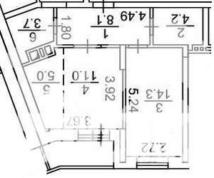2-к квартира, вторичка, 50м2, 2/18 этаж