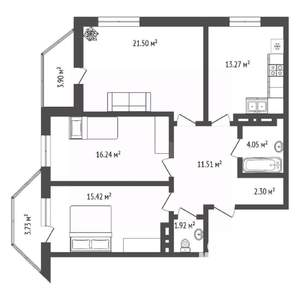 3-к квартира, вторичка, 86м2, 5/25 этаж