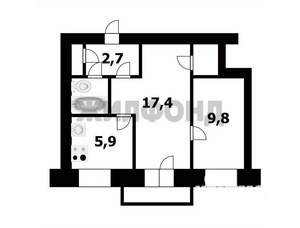 2-к квартира, вторичка, 40м2, 4/5 этаж